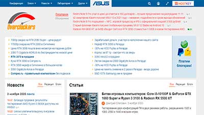 Информация о сайте - Overclockers.ru