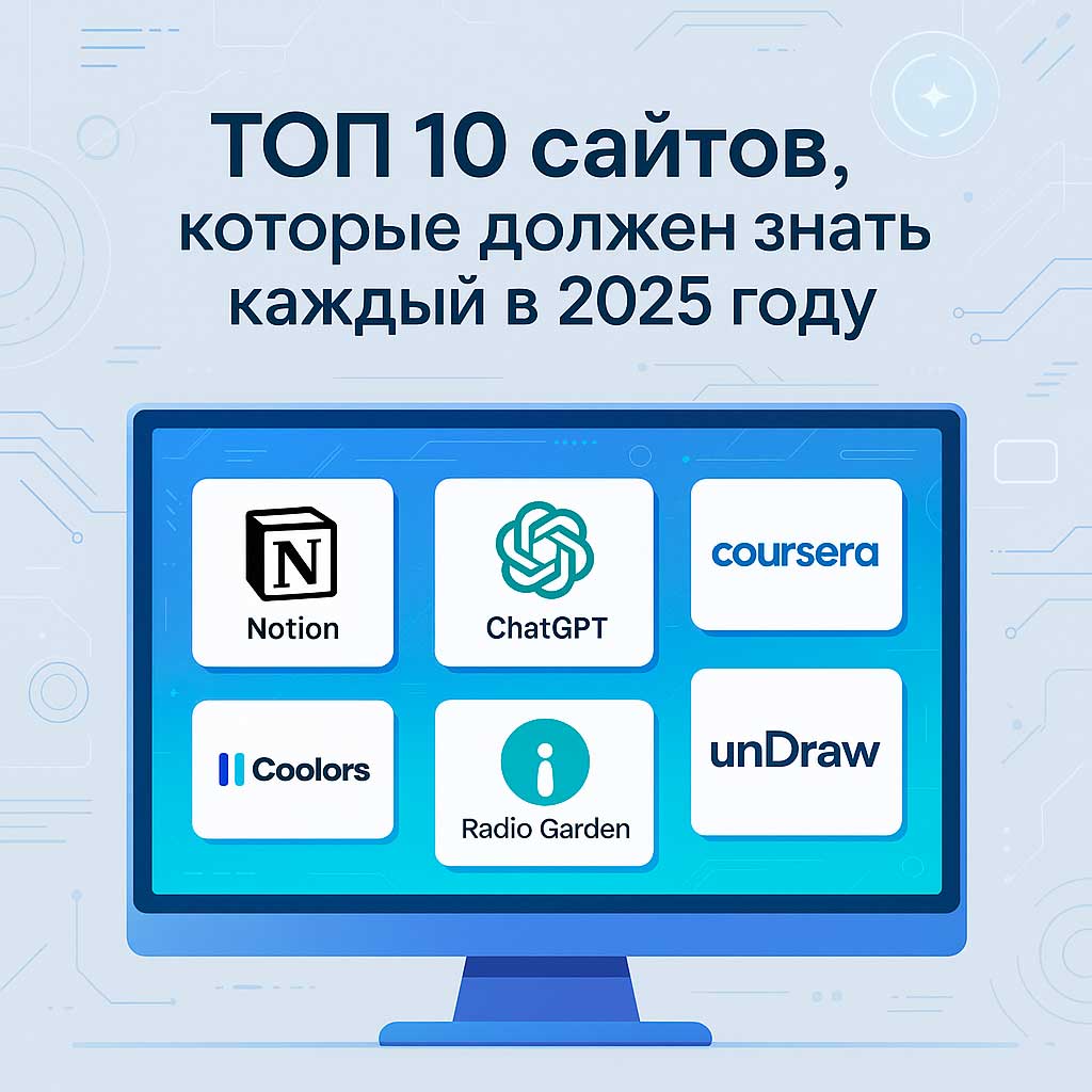 Топ 10 сайтов, которые должен знать каждый в 2025 году